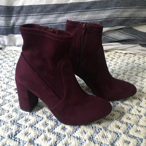 maroon booties